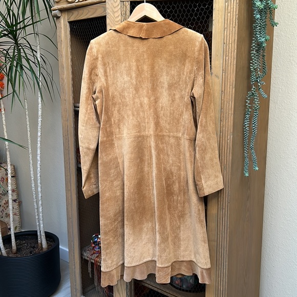 Vintage Margaret Godfrey Ruffled Leather Long Jacket - Picture 10 of 12